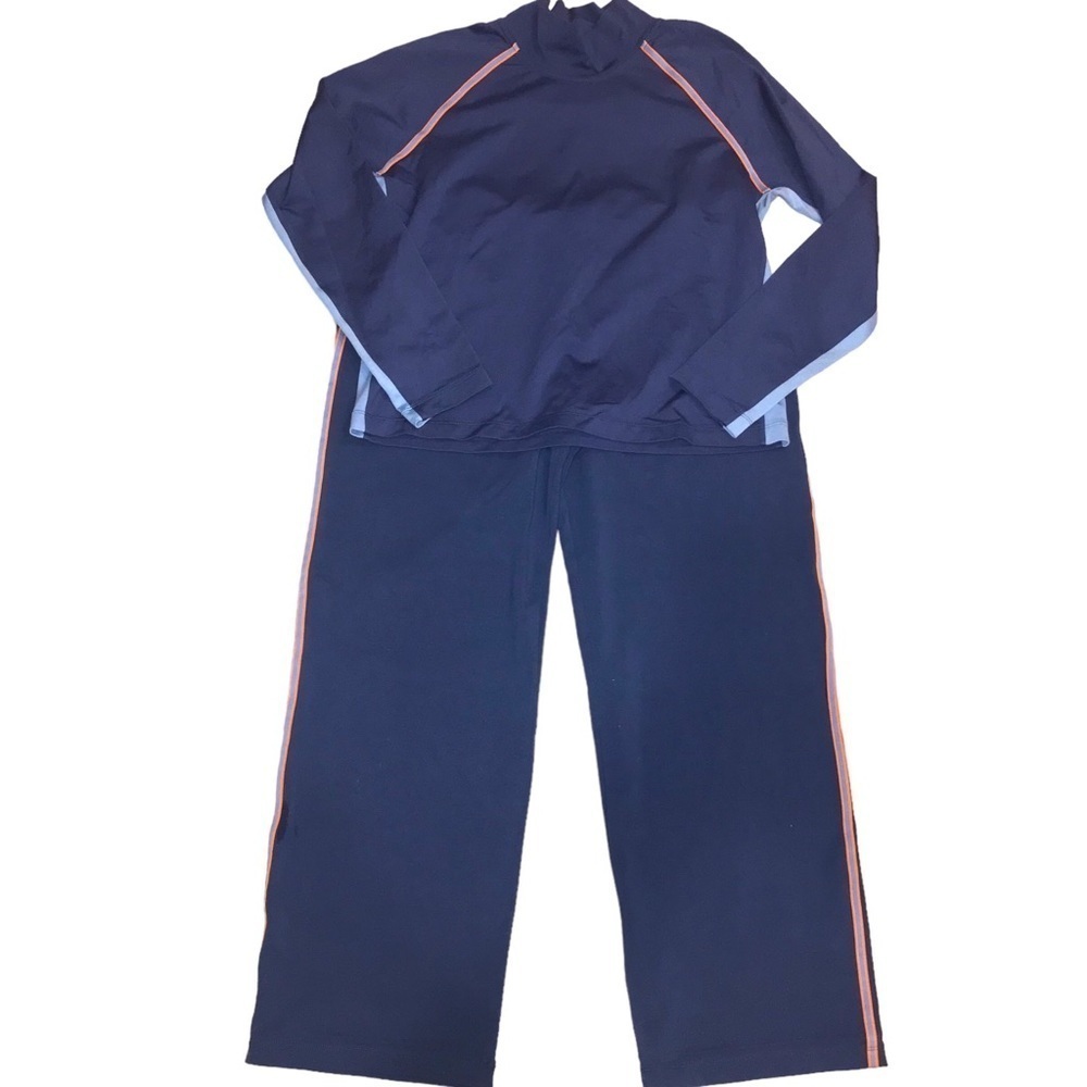 Danskin Track Suit Sweat Suit  Lounge Wear Set Blue Mock Neck  Woman’s S…